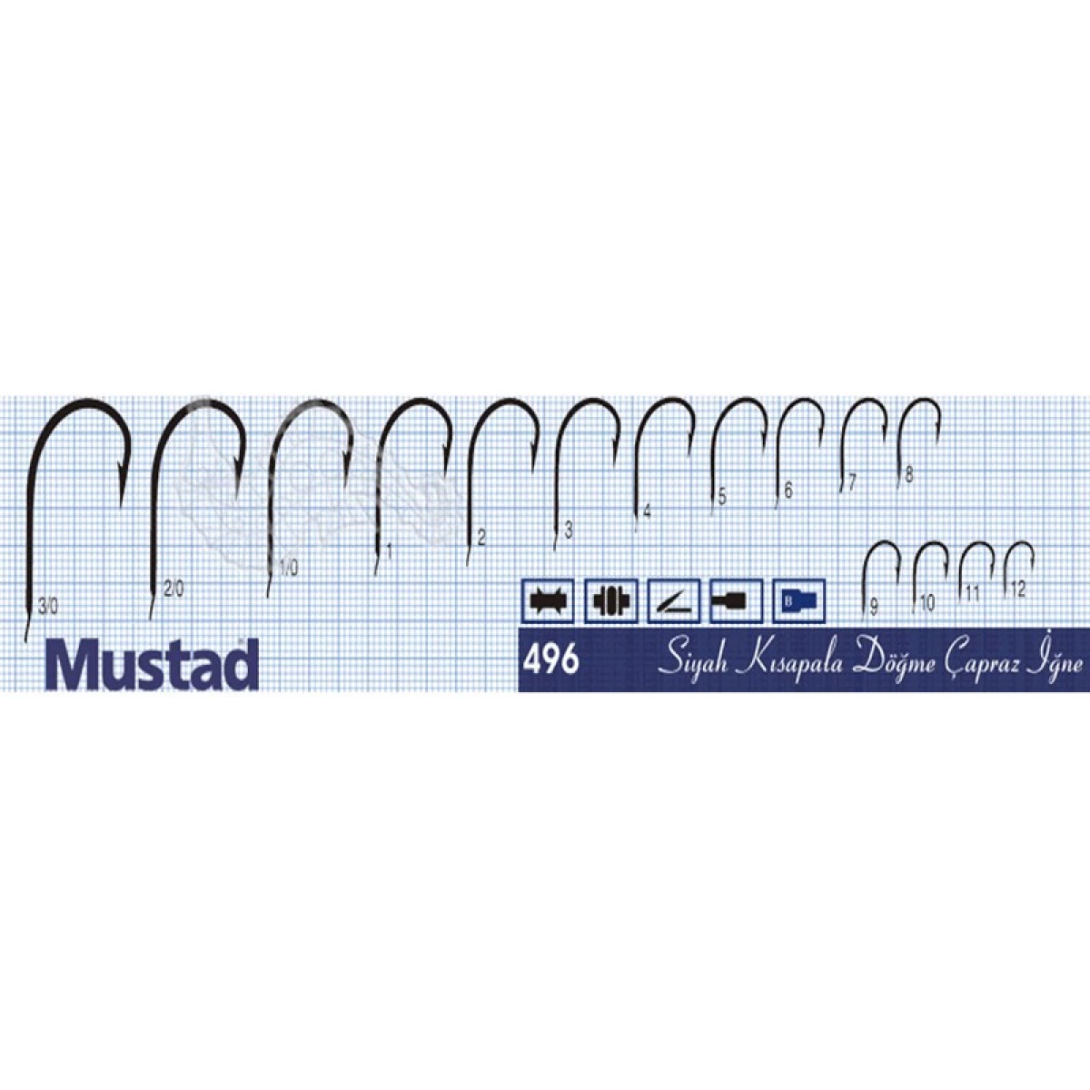 Mustad Olta İğnesi 496 25li Standart NO:1-0