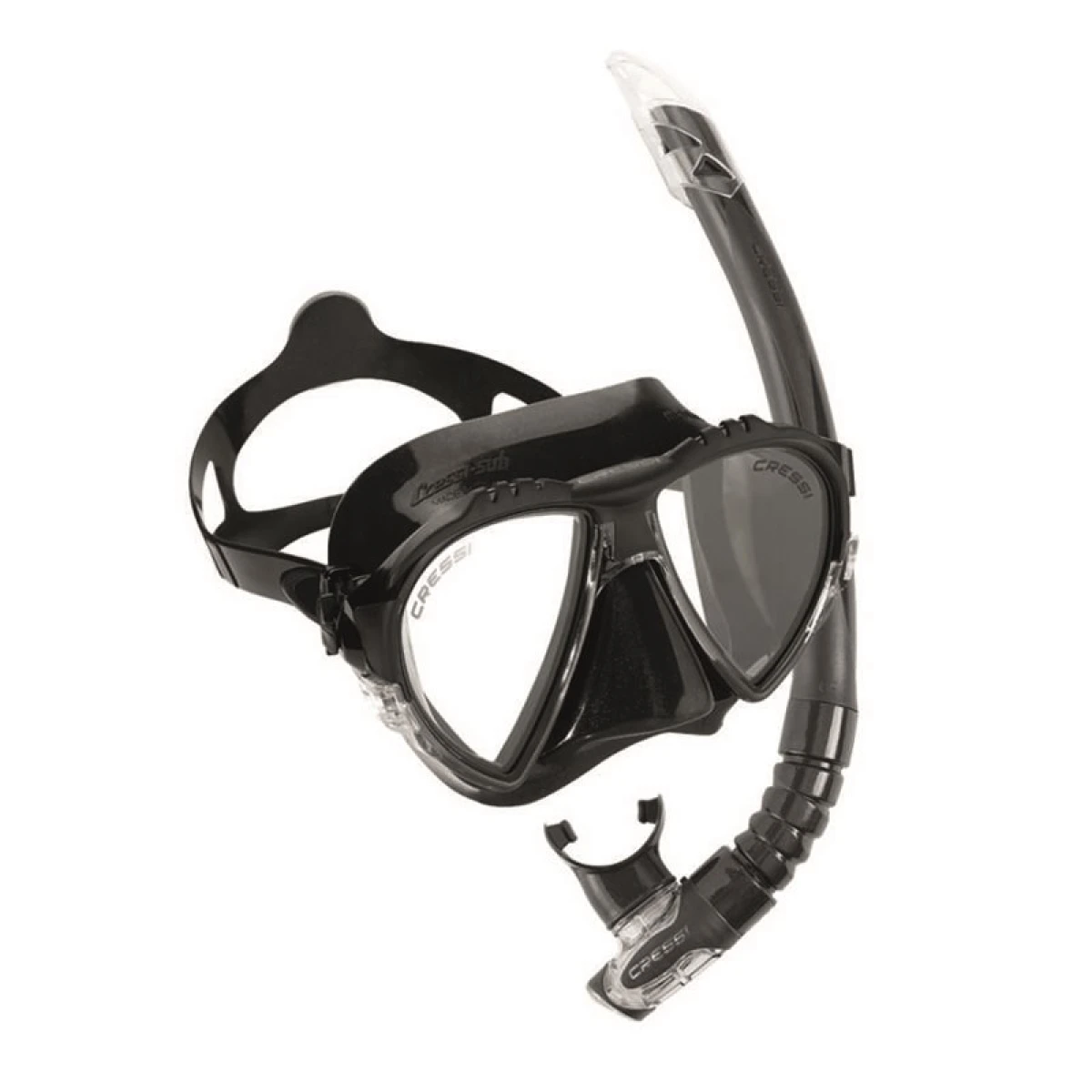Cressi Matrix Maske Gamma Şnorkel Seti BLACK-BLACK