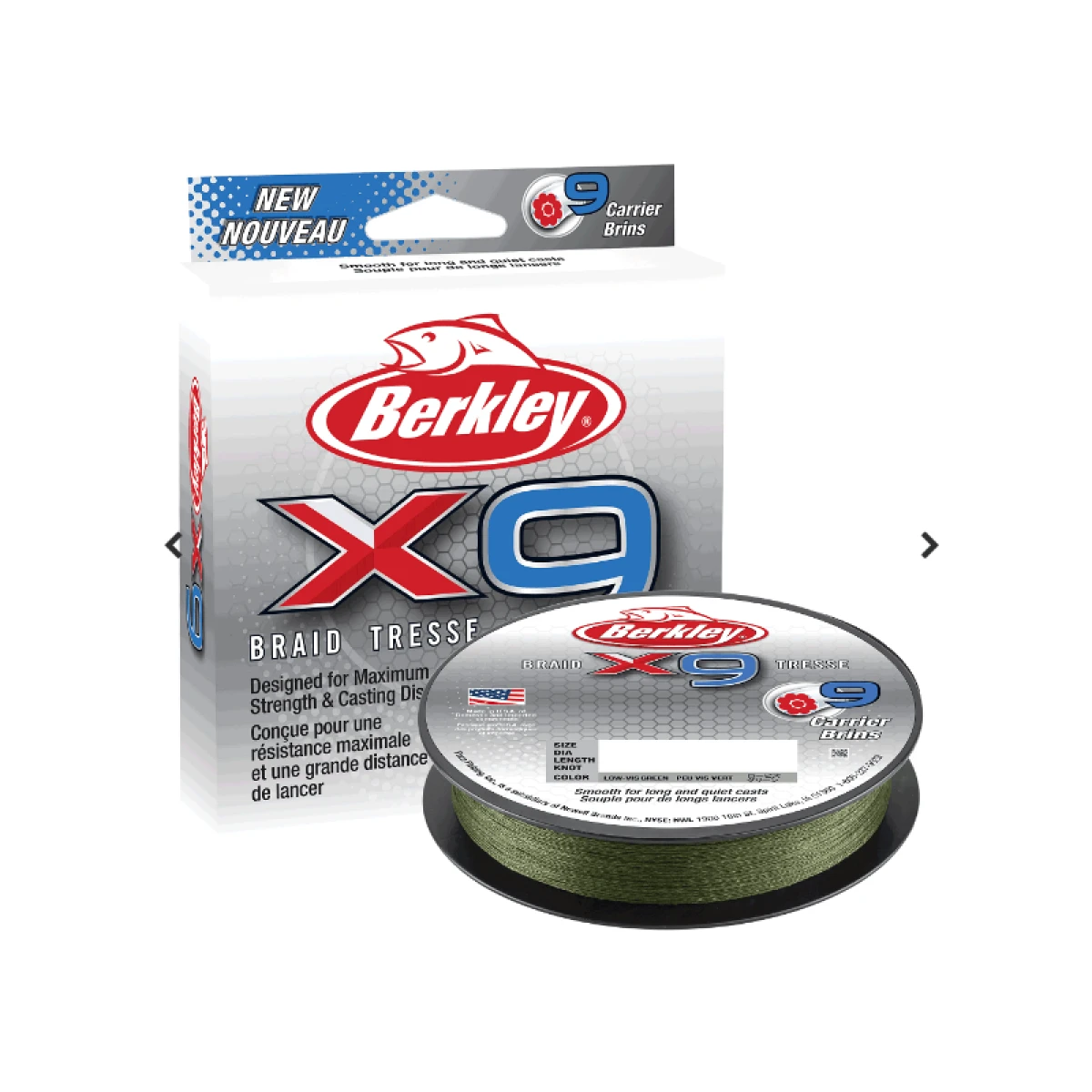 Berkley X9 Braid Tresse İp Misina LO VIS GREEN 0.06MM - 150MT - 6.4KG