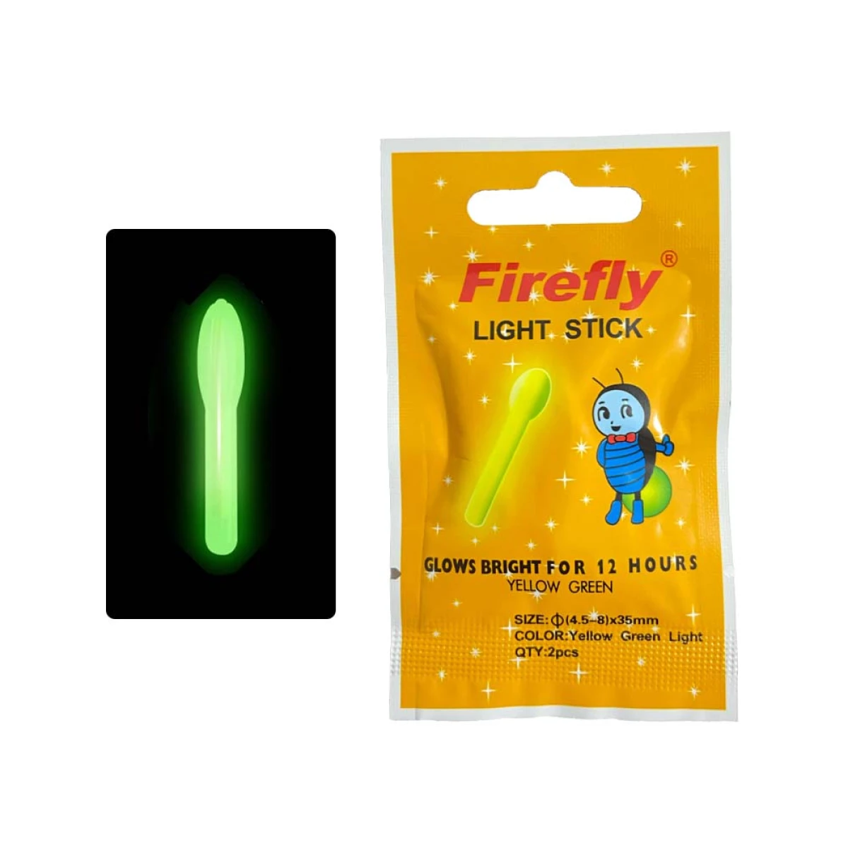Albastar Firefly Topuz Kafa Fosforlu Olta Çubuğu YELLOW GREEN 4.5-8X35mm