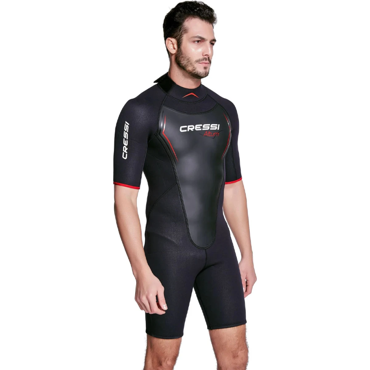 Cressi Altum Man Shorty Yüzme Elbisesi BLACK - RED 3MM - L