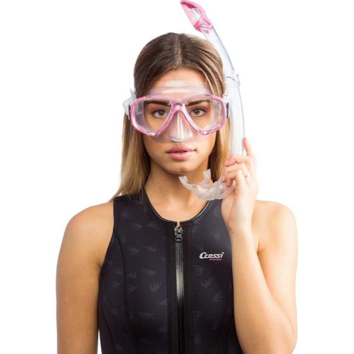 Cressi Perla Maske Mexico Şnorkel Seti CLEAR-PINK