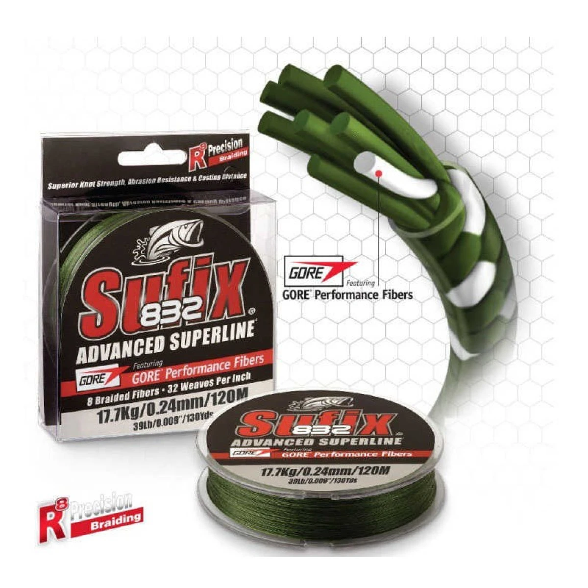 Sufix 832 Advanced İp Misina LOW VIS GREEN 0.13MM - 120MT - 8.2KG