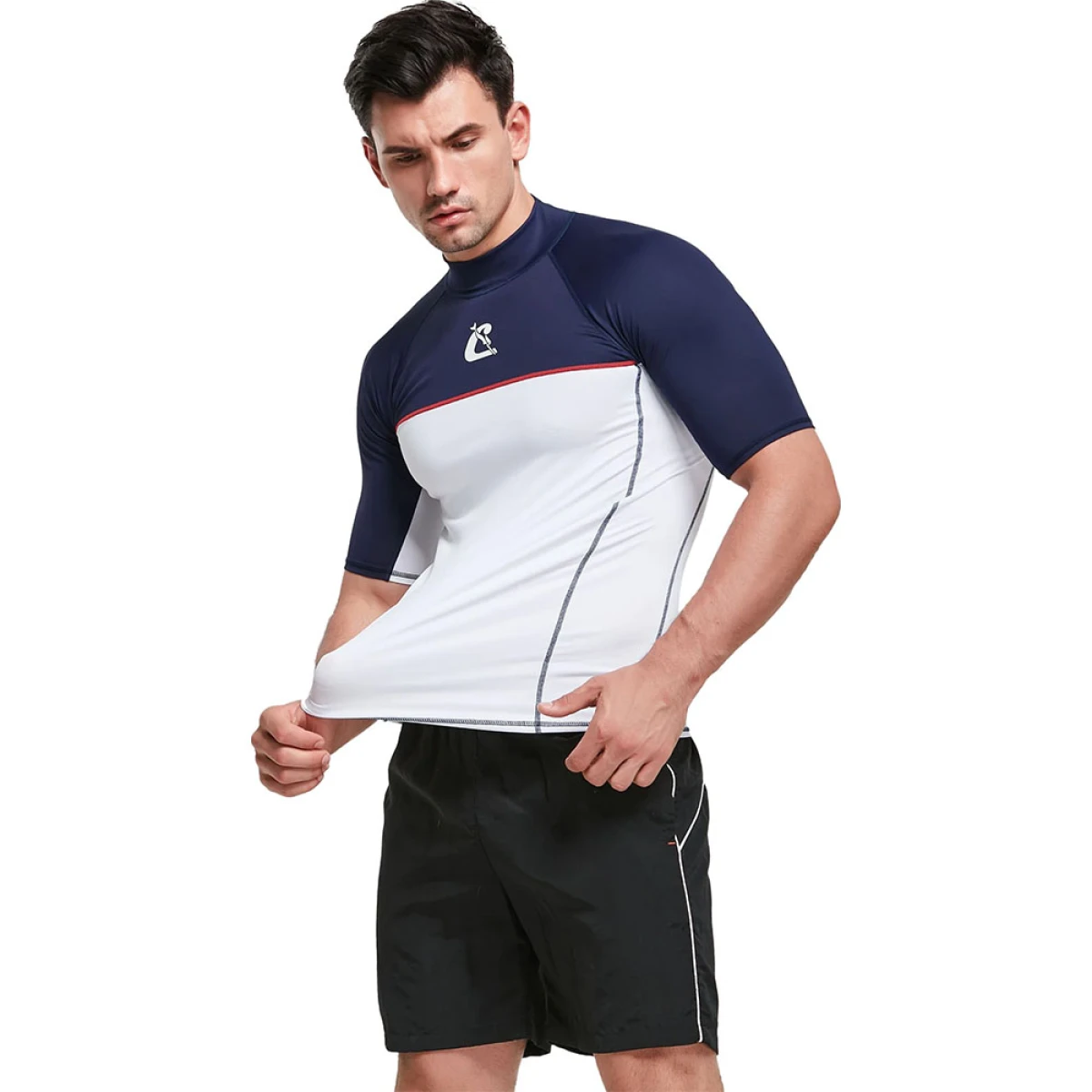 Cressi Shield Rash Guard Man T-Shirt WHITE - BLUE S - NO:2