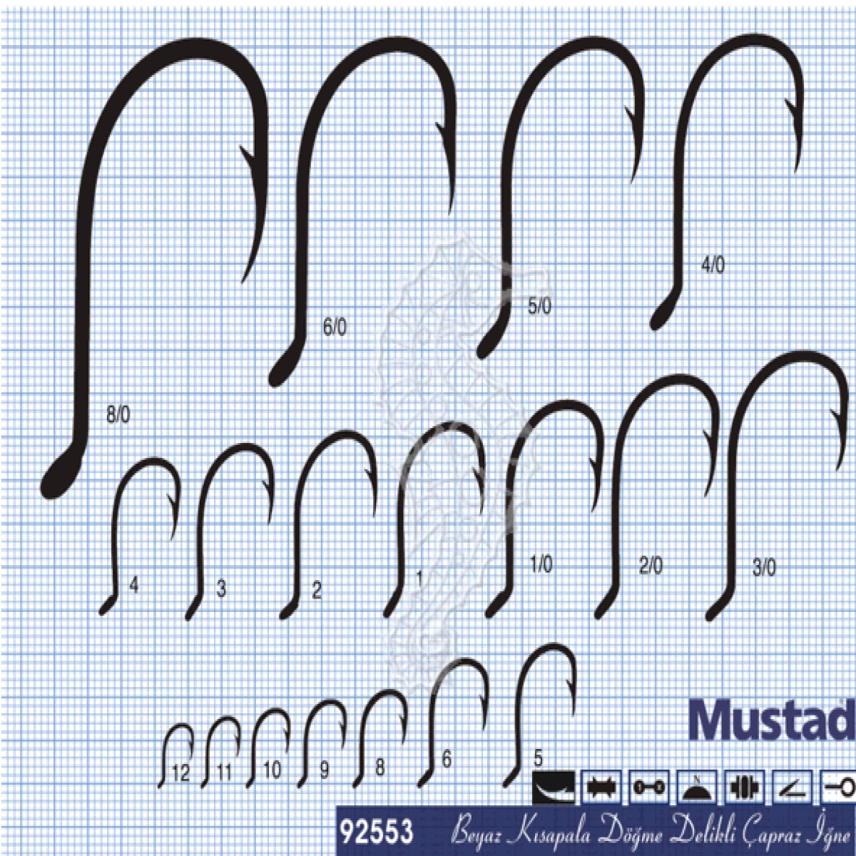Mustad Olta İğnesi 92553 50li Standart NO:6