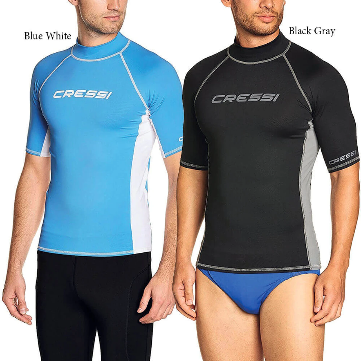 Cressi Rash Guard Man Kısa Kollu T-Shirt BLUE-WHITE NO:4 - L