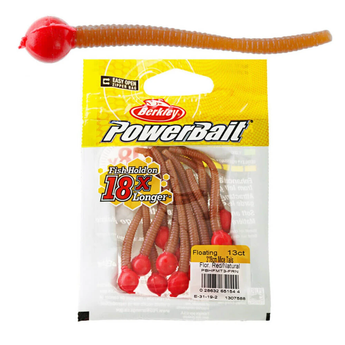 Berkley Powerbait Floating Mice Tails Sahte Yemi GLOW-ORANGE SILVER 8CM - 13LU