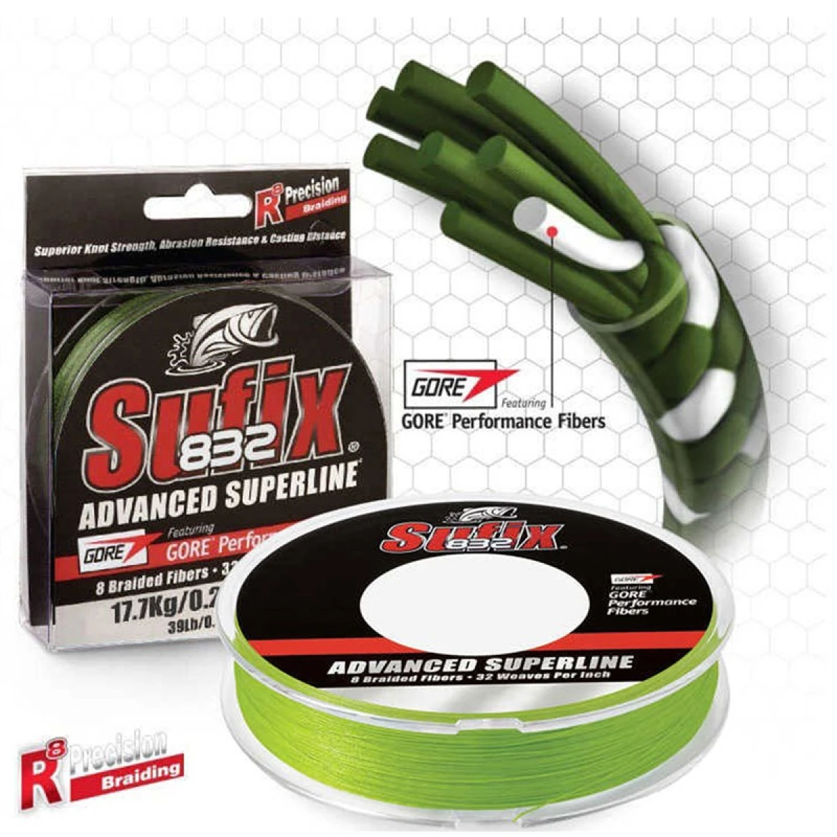Sufix 832 Advanced İp Misina NEON LIME 0.33MM - 100MT - 28.5KG