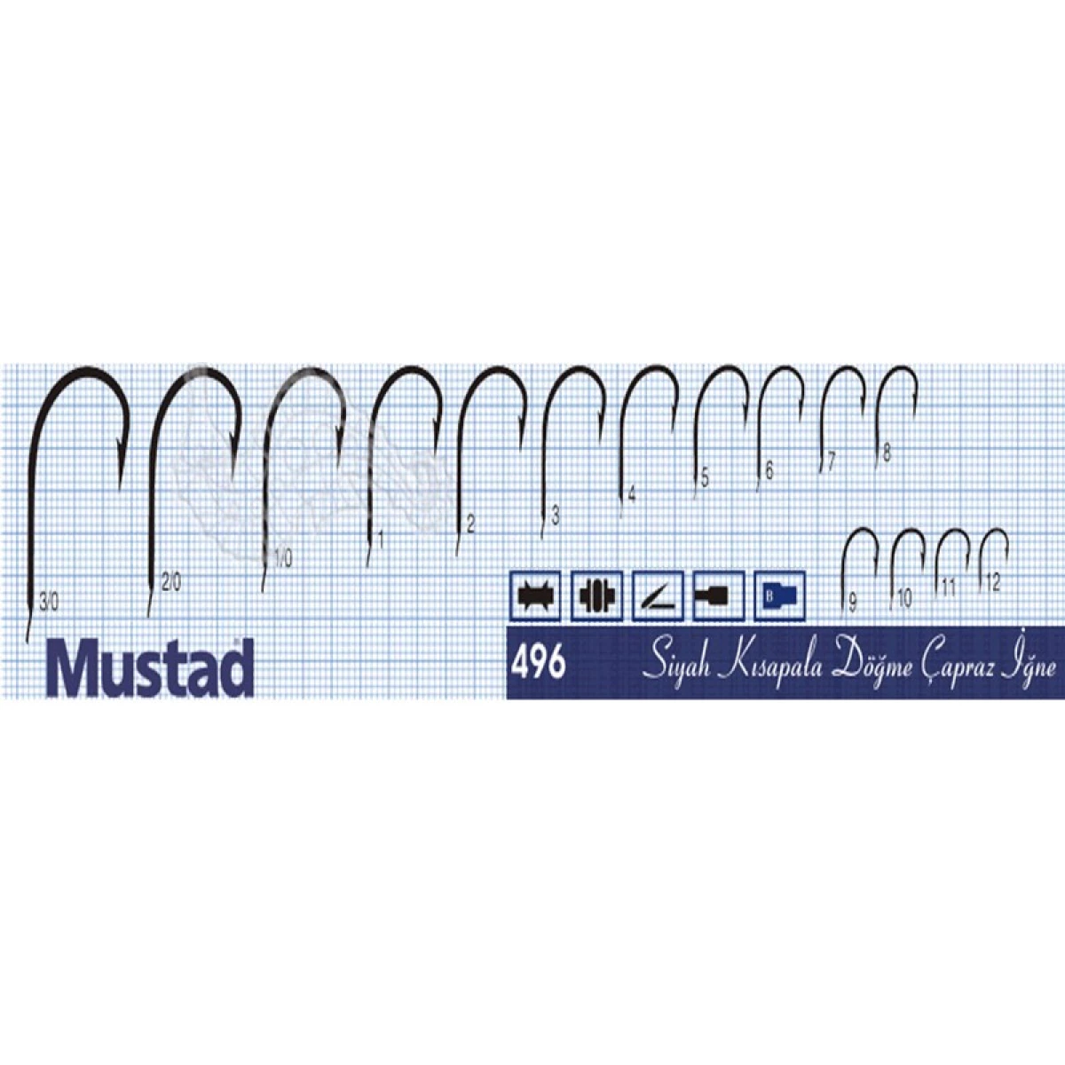 Mustad Olta İğnesi 496 50li Standart NO:12