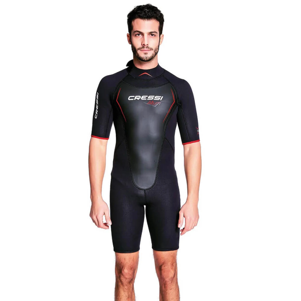 Cressi Altum Man Shorty Yüzme Elbisesi BLACK - RED 3MM - L