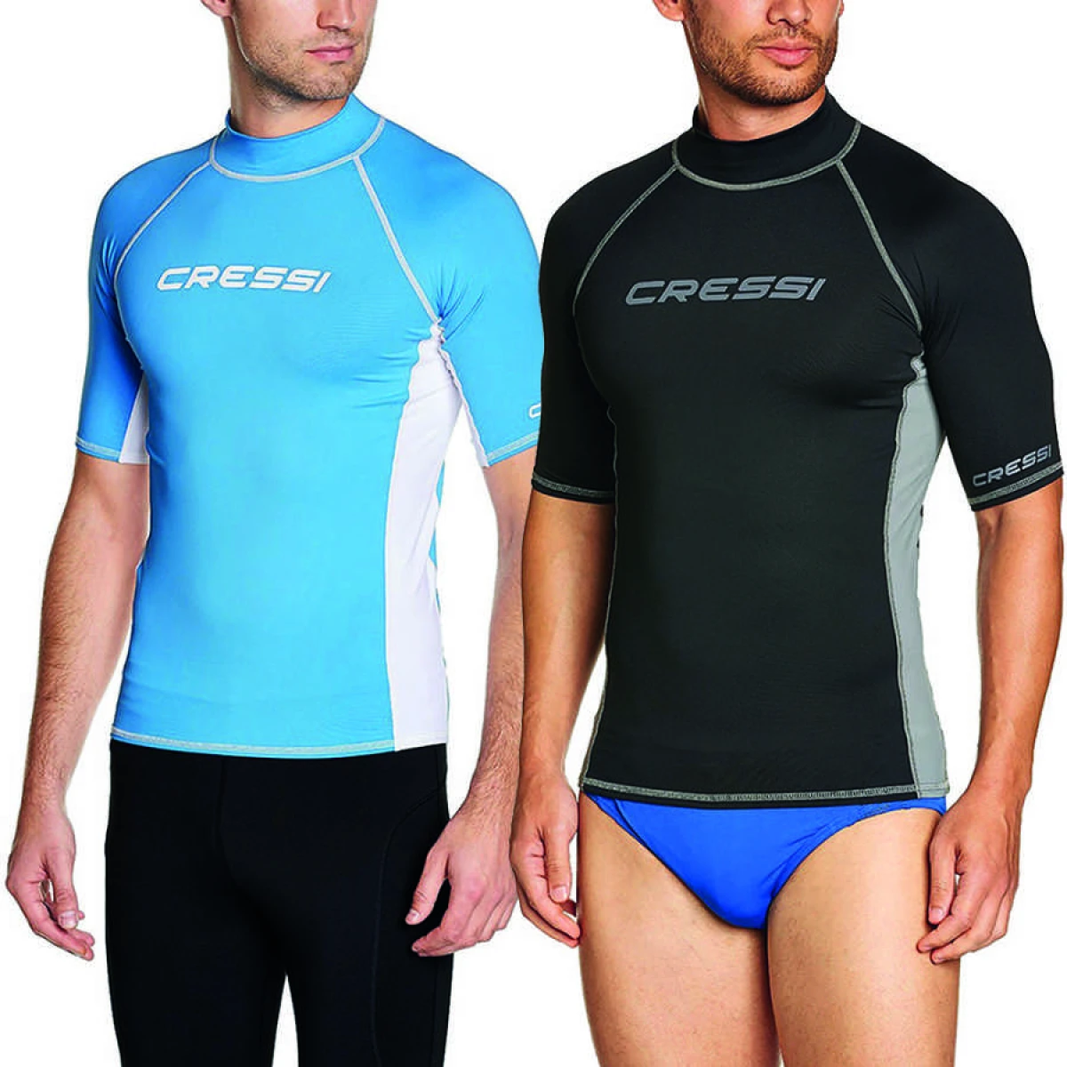 Cressi Rash Guard Man Kısa Kollu T-Shirt BLUE-WHITE NO:4 - L