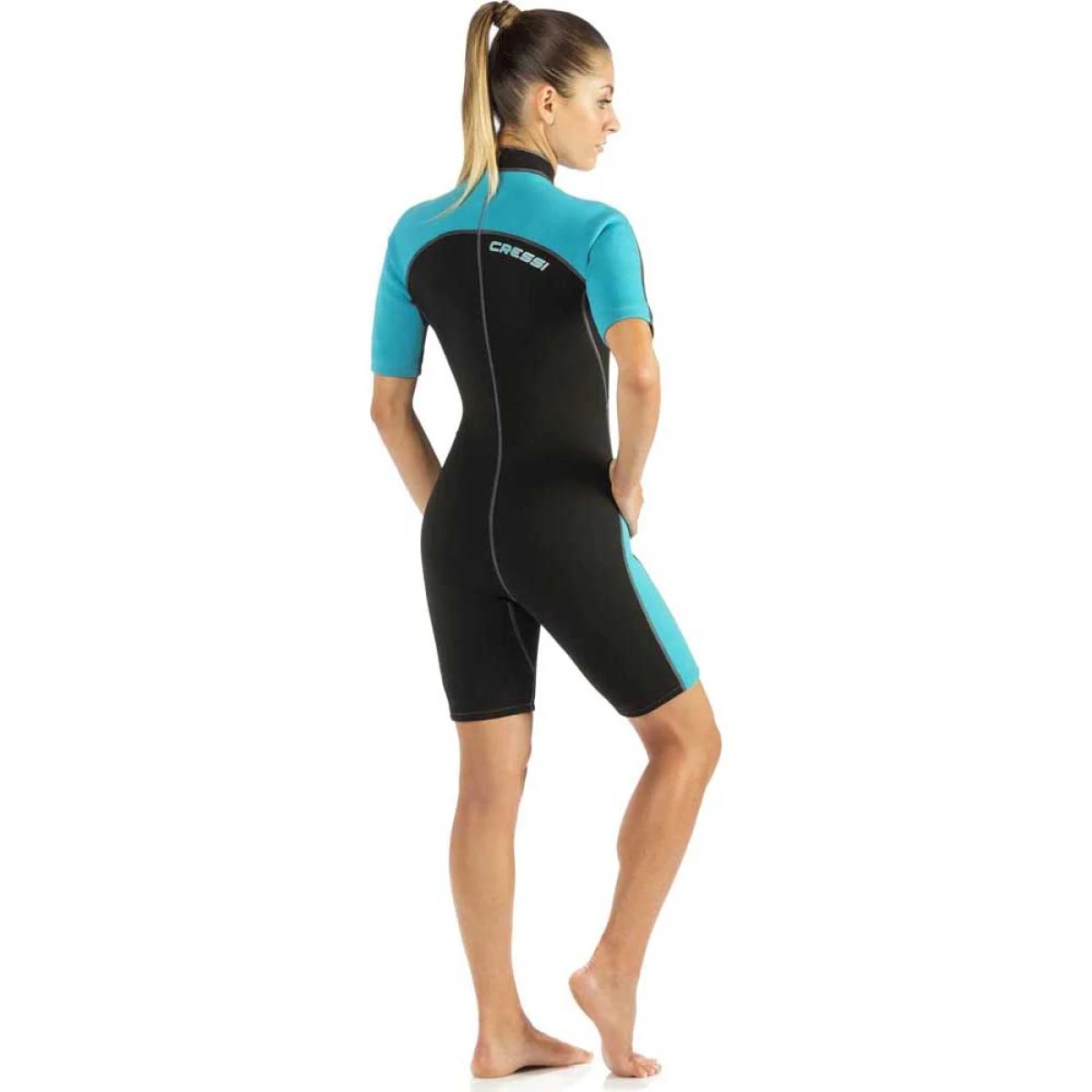 Cressi Lido Lady Shorty Dalış Elbisesi BLACK - AQUAMARINE 2MM - XL