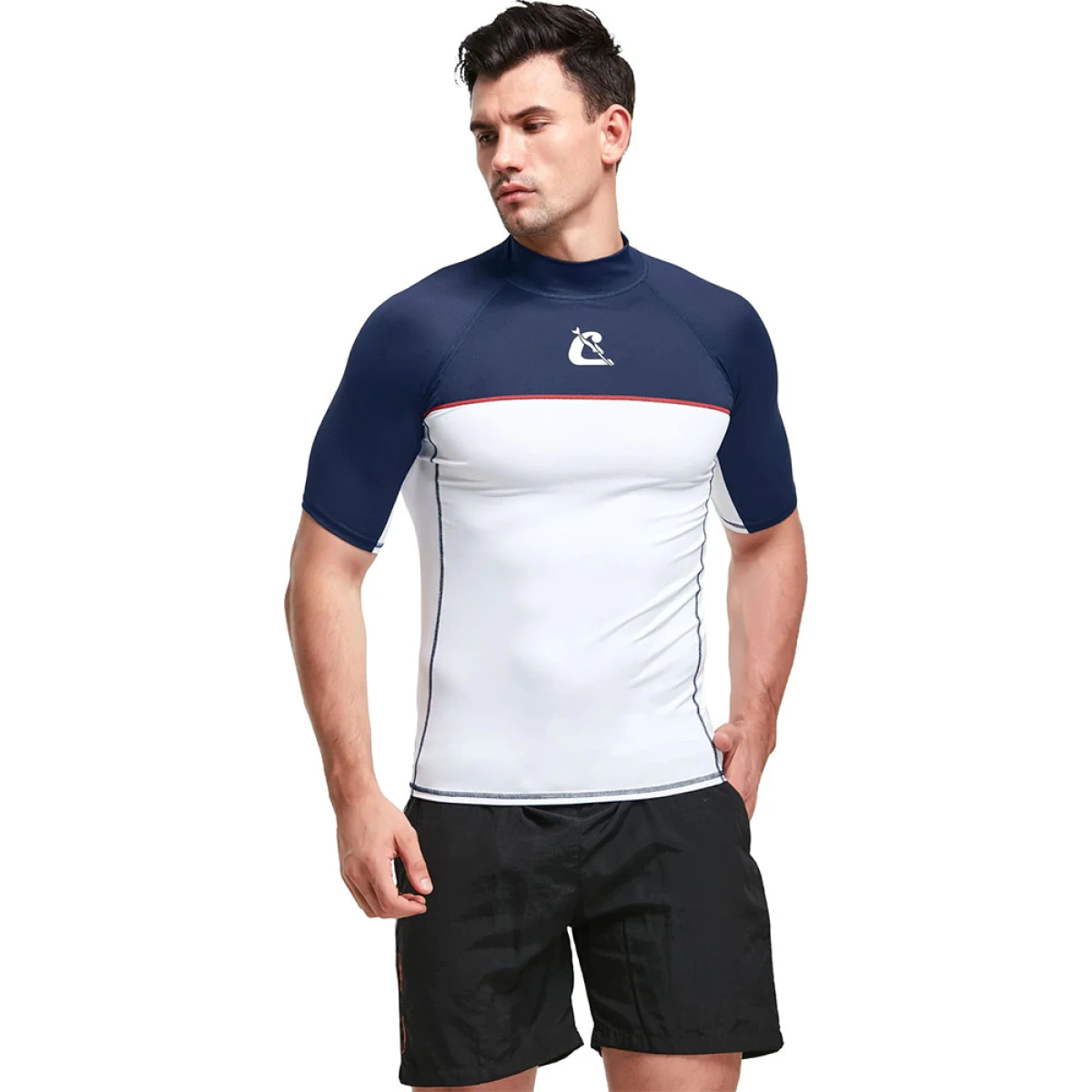Cressi Shield Rash Guard Man T-Shirt WHITE - BLUE S - NO:2