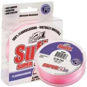 Sufix Süper 21 Fluorocarbon Misina PINK 0.25MM - 50MT - 5.9KG