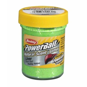 Berkley Powerbait Natural Glitter Trout Bait Garlic Sahte Yemi SPRNG GREEN 50 GR