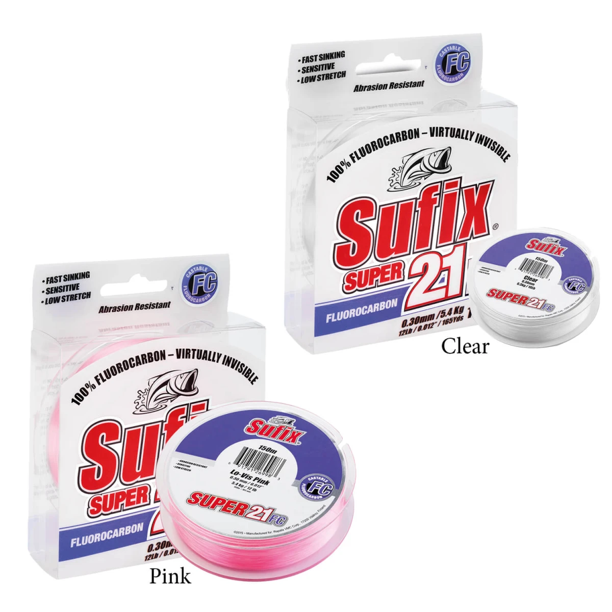 Sufix Süper 21 Fluorocarbon Misina PINK 0.25MM - 50MT - 5.9KG