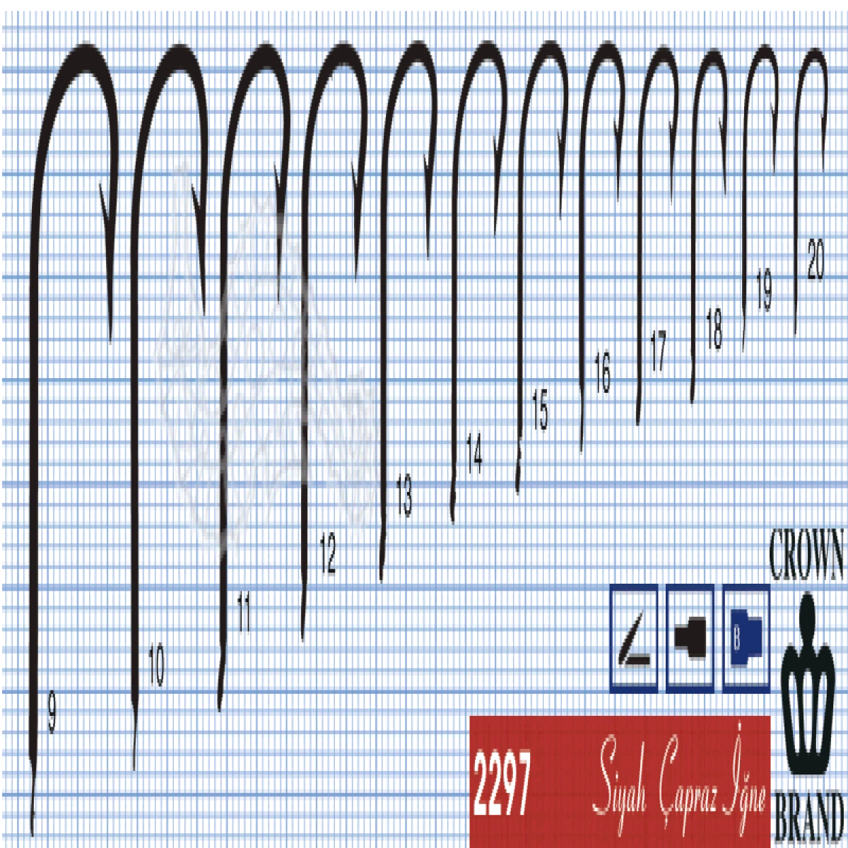 Crown Olta İğnesi 2297 100lü Standart NO:15