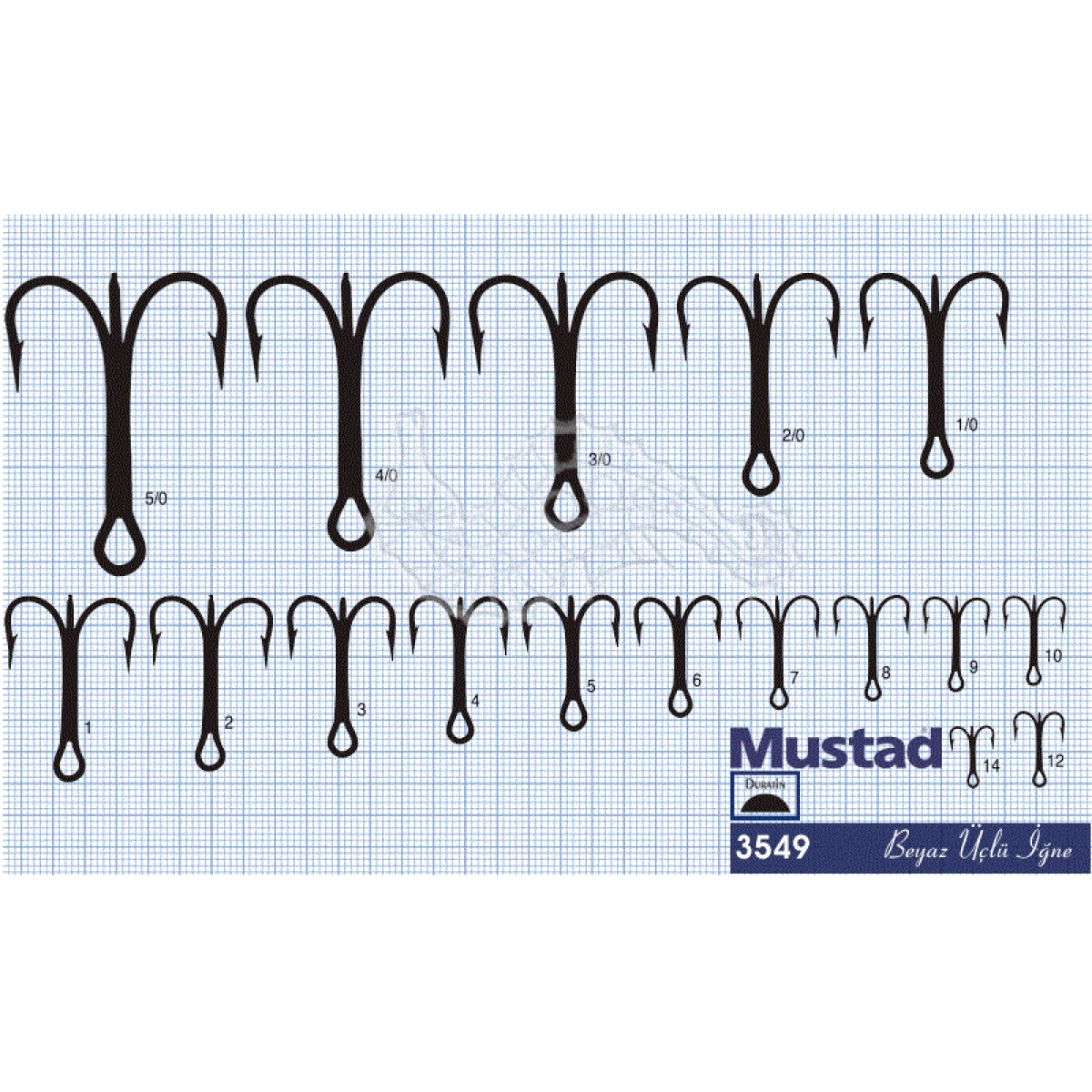 Mustad Olta İğnesi 3549D 50li Standart NO:4-0