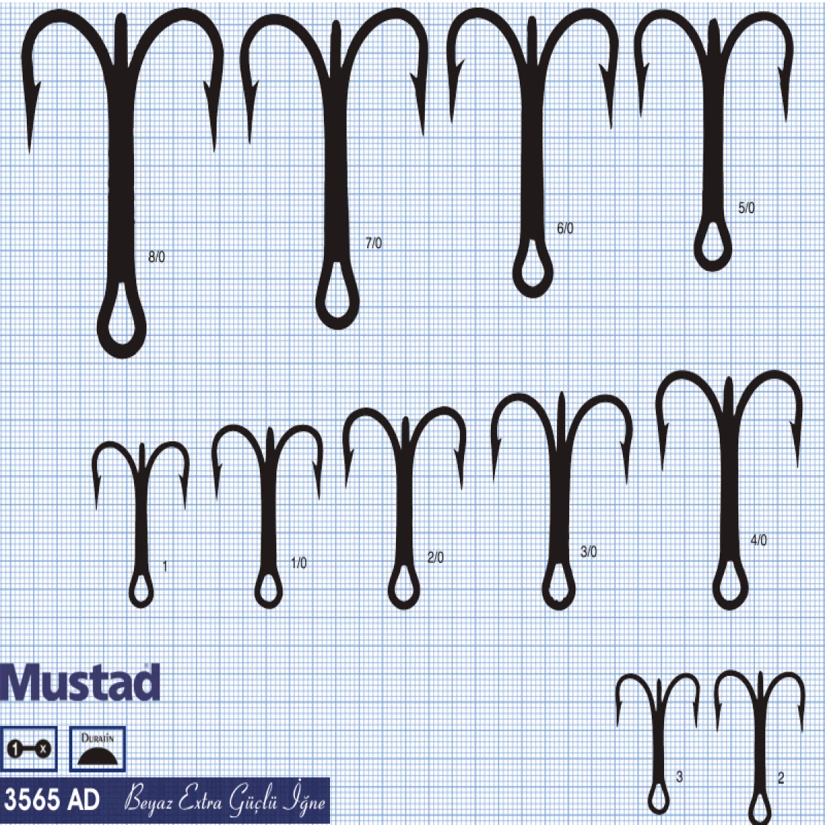 Mustad Olta İğnesi 3565AD 50li